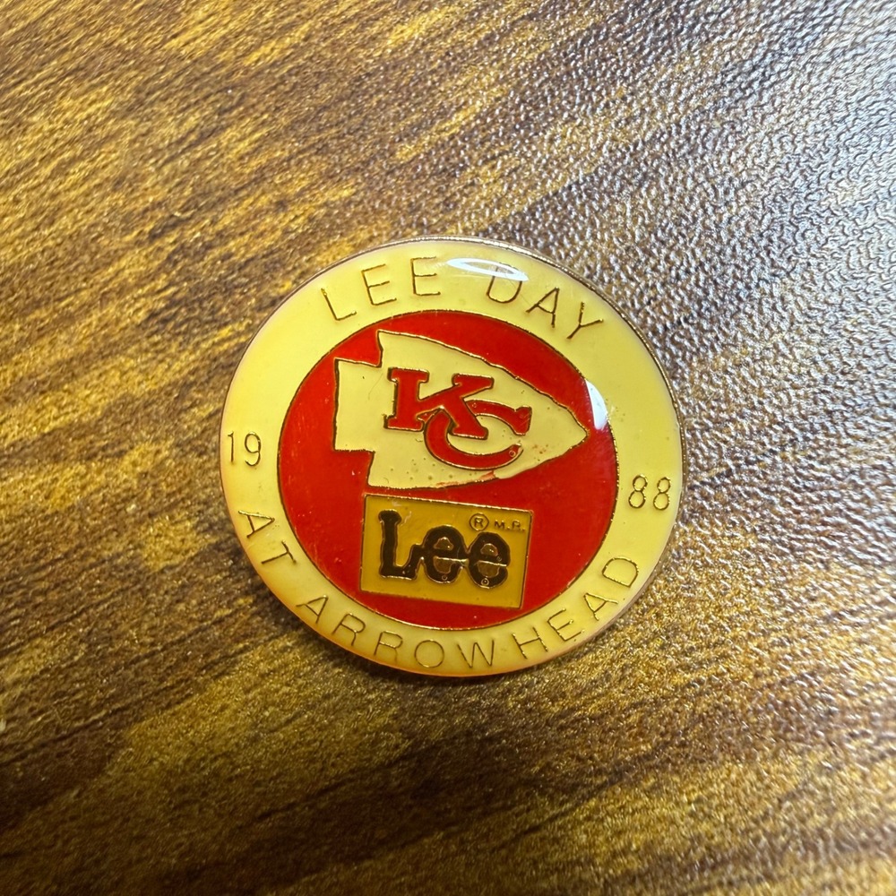 Vintage 1988 Kansas City Chiefs Lee Day At Arrowhead Stadium Enamel Lapel Pin